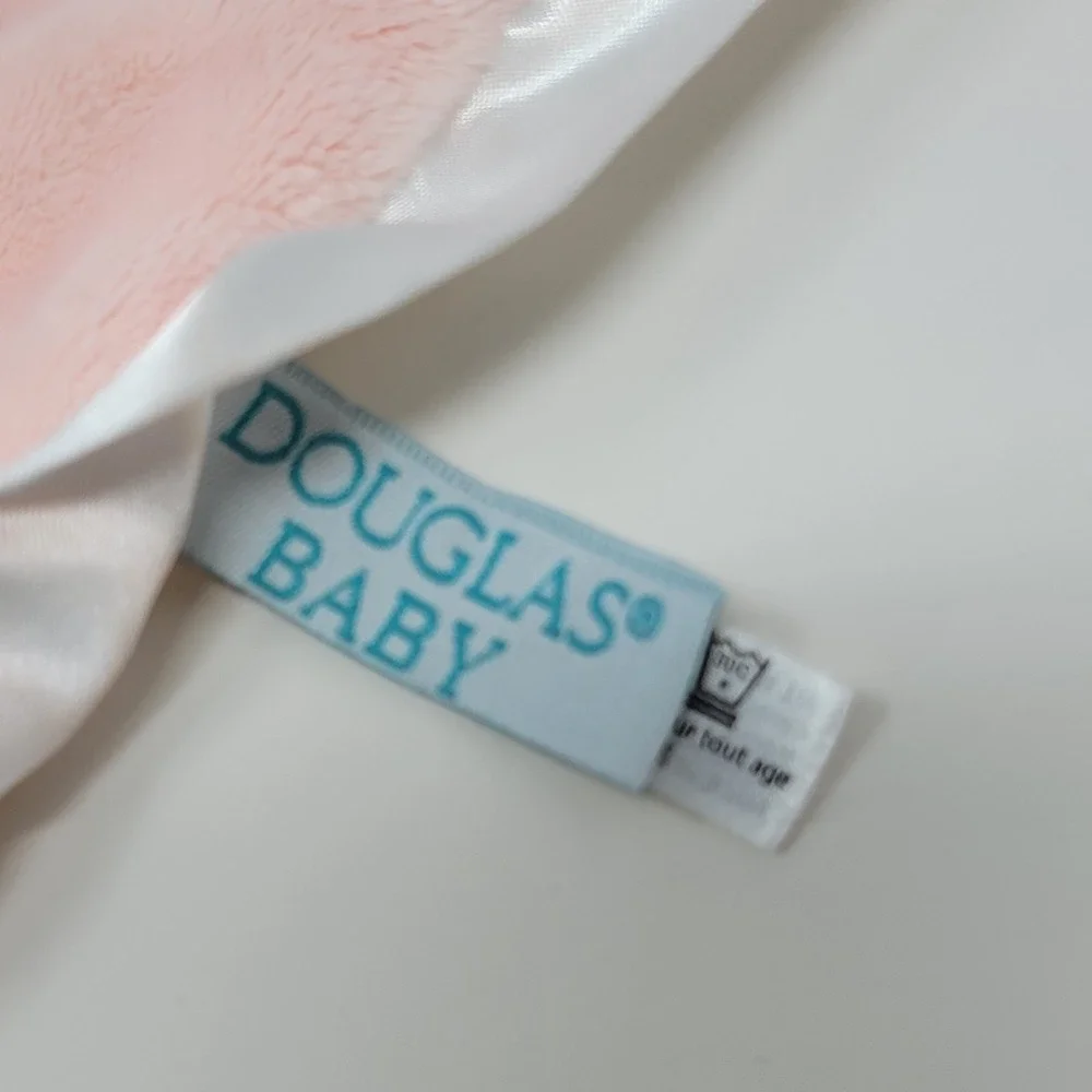 Douglas Baby Soft Pink Elephant Lovey Plush Security Blanket Satin Edge